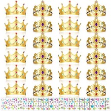 Yaomiao 44 Pcs Birthday Foam Crowns for Kids Princess Tiaras King Hat Bulk Di...
