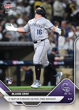 Blaine Crim RC Rockies HR 2025 MLB Topps NOW Card 700 