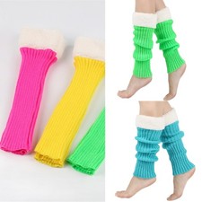 Acrylic Fibers Women s Boot Covers Socks Plush Trim Leg Warmers for Cold Weather