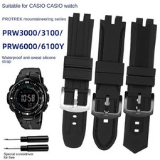 24 6.5mm Silicone Watch Band For Casio PRG-300 330 PRW-6000/6100 Bracelet Strap