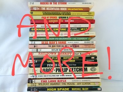 ---You choose   nice vintage 1950s 60s 70s western paperback cowboy books