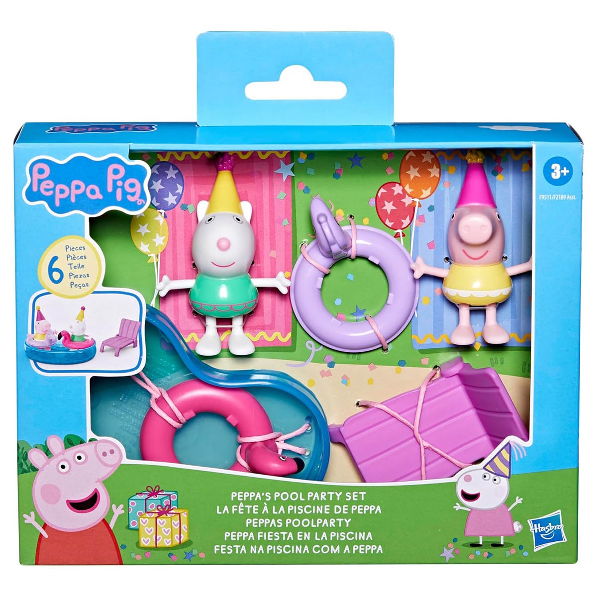 Hasbro de Peppa Piscina Fiesta Set - Pig Momentos 6 Piezas Playset Precintado