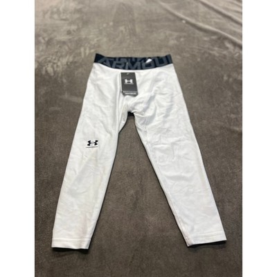Under Armour Boys White HeatGear Armour 3/4 Leggings Size YMD Medium 1361741