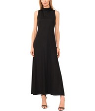 Vince Camuto Womens Solid Mesh Maxi Dress, Black, Medium
