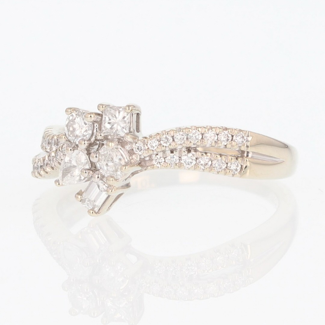 .47ctw Multi-Cut Diamond Cluster Split Shank Ring… - image 3