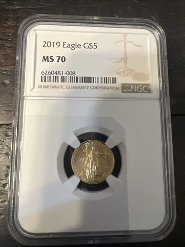2019 $5 American Gold Eagle 1/10 Oz Gold NGC MS70 .999 Fine Gold USA