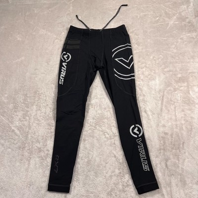 Virus Pants Mens Medium Black Compression Fitted Pull On Drawstring Training