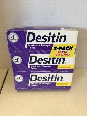 Desitin Maximum Strength Diaper Rash Paste -  4.8 oz.  3 pack - Exp. 04/2027