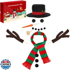 Colovis 16Pcs Build a Snowman Kit, Outdoor Winter Snowman Decorat