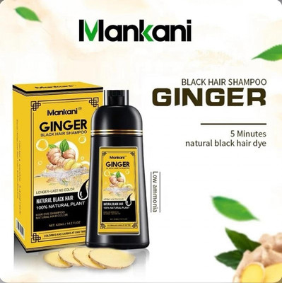 Mankani Ginger Black Hair Shampoo 5 Mi Hair Color Permanent Dye Shampoo 500 ML