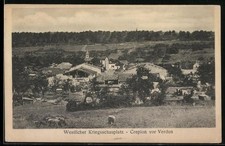 Old postcard Crépion, view of the village on the western front before Verdun