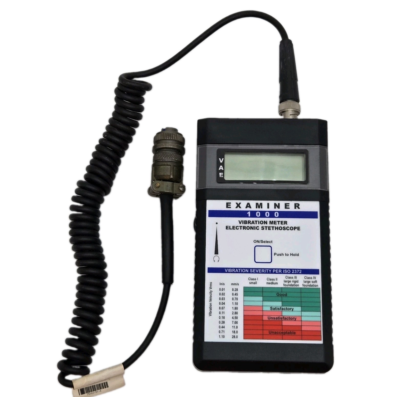 Monarch Examiner 1000 Vibration Meter / Electronic Stethoscope With BNC Sensor