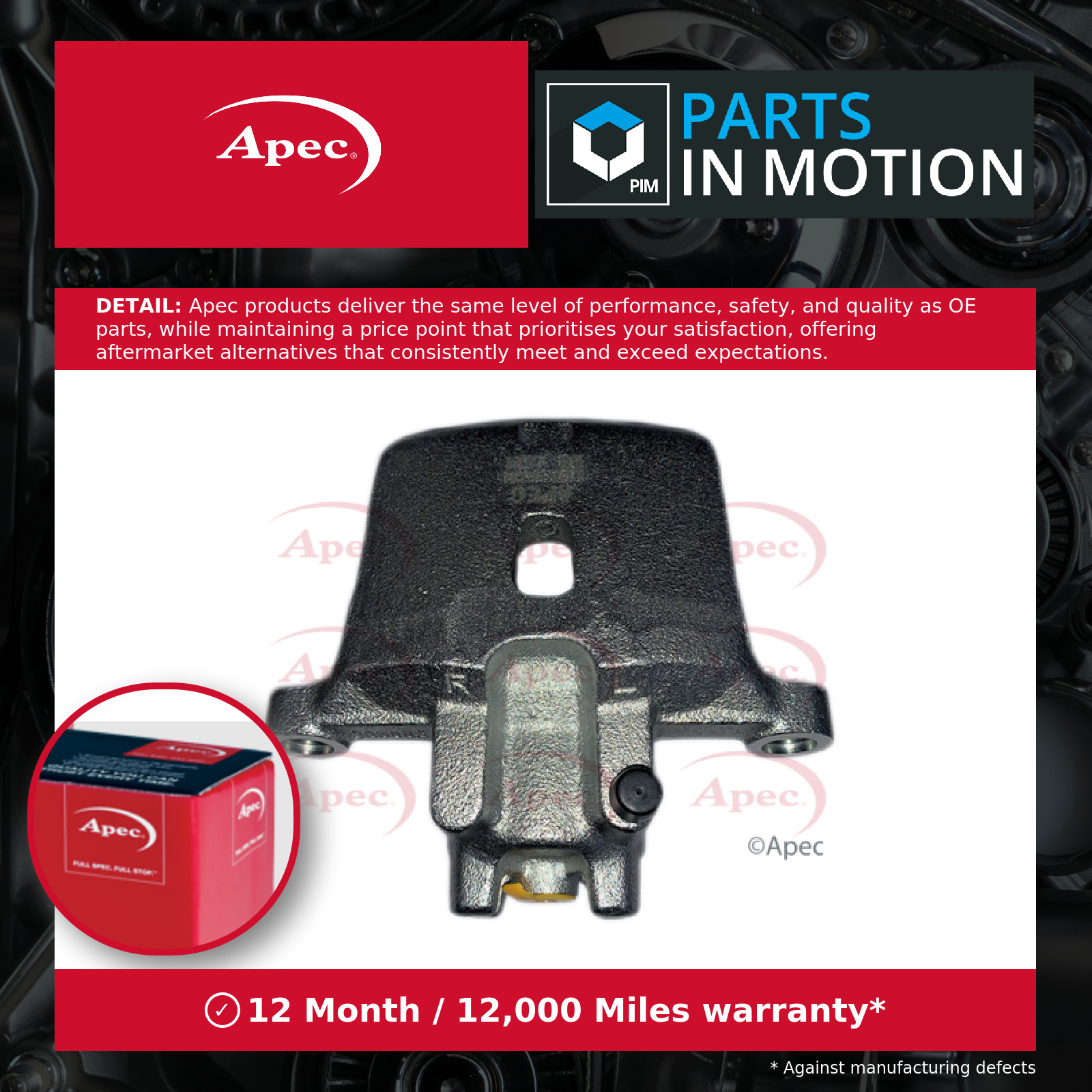 Apec Red Brake Caliper Front Left LCA180N - OE Quality Precision Engineered Part - Image 3