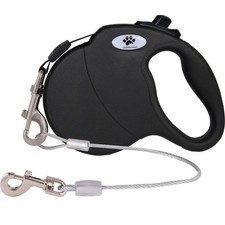 CROWN PAWS 16ft Retractable Dog Leash for Large Breed Dogs up to Large, Black
