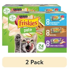 (2 pack) Purina Friskies Classic Pate Variety Pack Wet Cat Food, 5.5 oz, 24 Pack