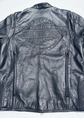 Harley Davidson Men ROAD WARRIOR Leather Jacket 98138-09VM Black Large Tall - Picture 11 of 12