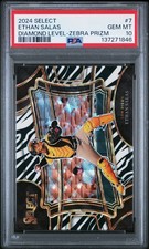 2024 PANINI SELECT DIAMOND LEVEL 7 ETHAN SALAS ZEBRA PRIZM ROOKIEM PSA 10