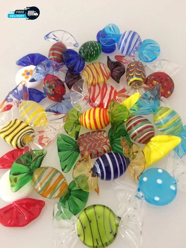20Pc Glass Candy Vintage Murano Glass Sweet Wedding Birthday Halloween Christmas