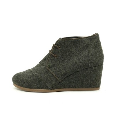 TOMS Damen Desert Wedge Stiefeletten olivgrü Vintage-Look Keilstiefeletten EU 41