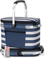 Faltbare KüHltasche Isoliert Thermo Picknickkorb 2 Personen Aluminiumrahmen