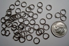 7mm White gold plated 18 gauge open jump rings 50 pcs attach charms fpj063