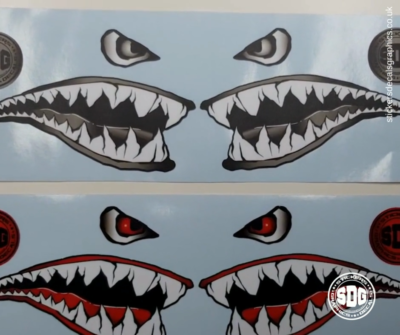 Shark Face Mountain Bike MTB Head Tube Sticker Bicycle Helmet