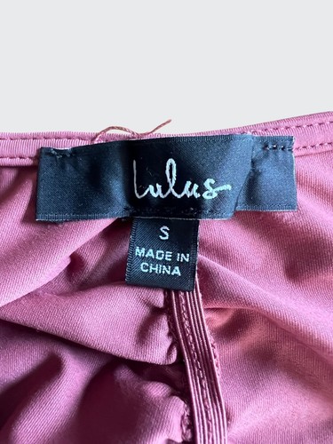 Lulus Certified Flirt Rusty Rose Ruched Long Sleeve Thong Bodysuit Size Small - Picture 5 of 12
