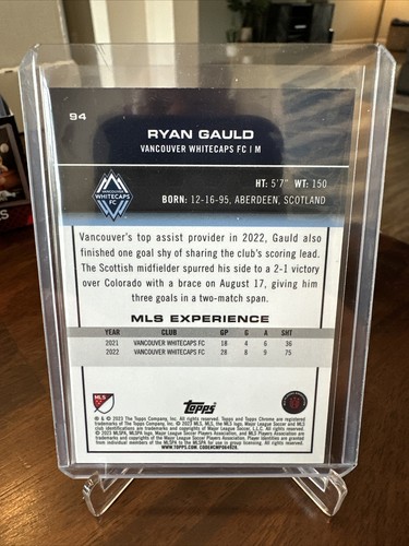 2023 Topps Chrome MLS RYAN GUALD MINI DIAMONDS VANCOUVER WHITECAPS 103/199 #94 - Picture 2 of 3