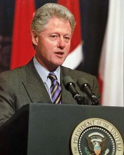 Póster brillante de 8x10 del 42º presidente de los Estados Unidos Bill Clinton póster de discurso