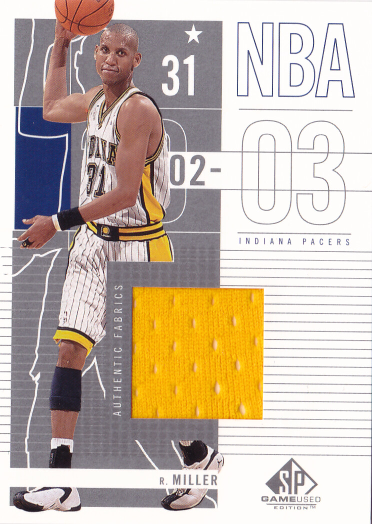 2002-03 SP Game Used REGGIE MILLER Jersey Card PACERS HOF | eBay
