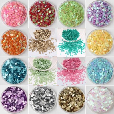 2000 Runde 3 mm Lose Pailletten Flach Nähen Handwerk Borte Kostüm - 47 FARBEN 1428