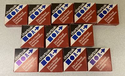 Lot Of 12 Chartpak Die Cut Visual Communication Symbols
