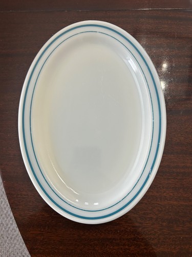 Vintage Pyrex Tableware by Corning 799-5 Oval Platter Turquoise Line 1963 - Picture 3 of 9