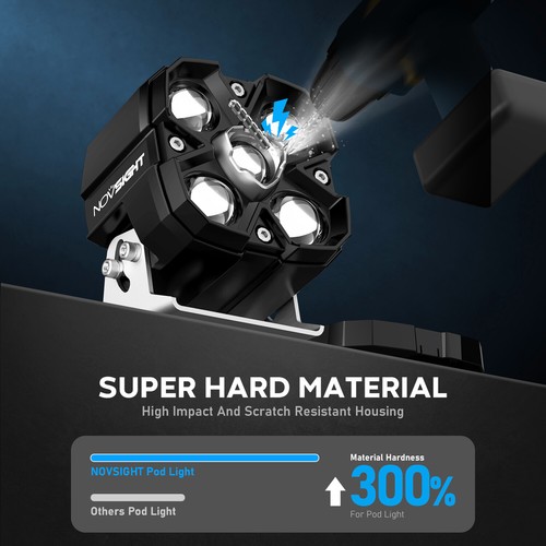 NOVSIGHT 4" 240W LED Pods Light Offroad Spot Flood Driving Lamp Off-Road ATV UTV - Bild 3 von 9
