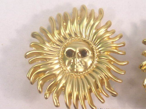 #.. 10,,.Pc's LOT...SUN EARRINGS CLIP & PIERCED VINTAGE DESIGNER 044M-24 - Picture 2 of 3