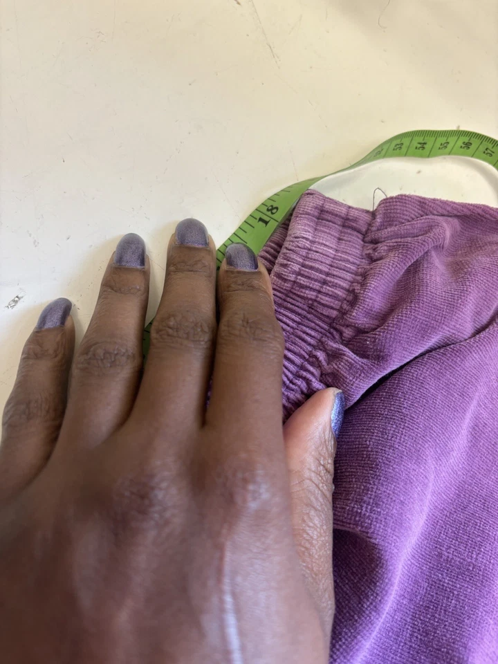 Pantalones de pana morados vintage con cintura elástica talla 8 para mujer  Foto 2 de 4