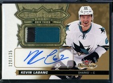 2016-17 Fleer Showcase RC Autographs Patches #175 Kevin Labanc 128/135