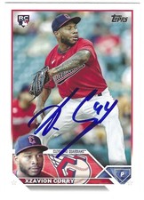 XZAVION CURRY SIGNED 2023 TOPPS SERIES 2 BASEBALL CARD CLEVELAND GUARDIANS #513