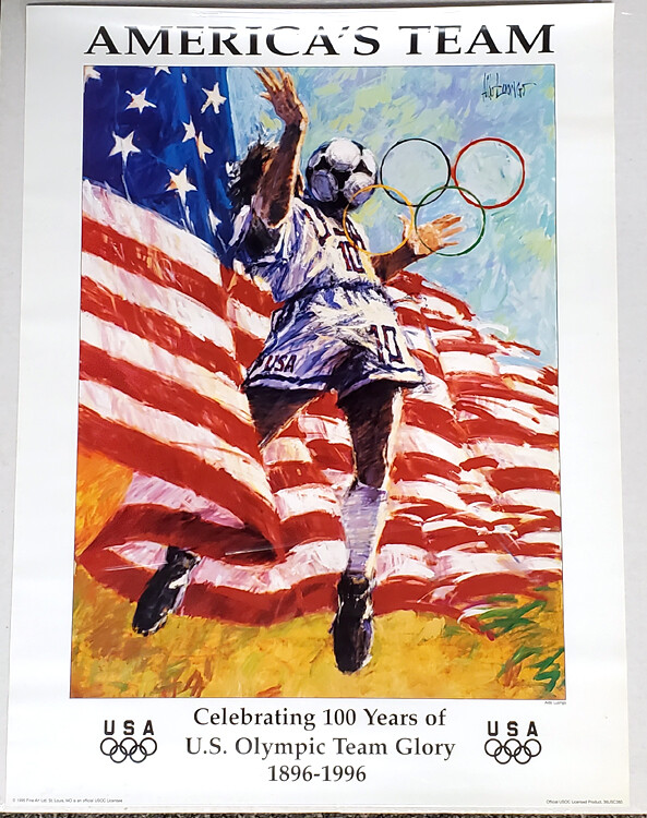 Atlanta 1996 Olympics AMERICA'S TEAM SOCCER 18x24 POSTER by Aldo