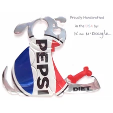 Dog Christmas Ornament Handmade With A Recycled Aluminum Diet Cola Soda Can