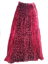 Skirt Maxi Long CITRON Santa Monica BOHO Silk Velvet Burnout Witchy Hippie XS