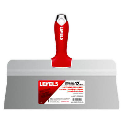 LEVEL5 12'' 'Big Back' Stainless Steel Taping Knife with Soft Grip Handle