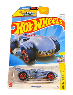 2024 Hot Wheels T-Rextroyer 5/5, HW Mega Bite 114/250 LETS RACE BLUE