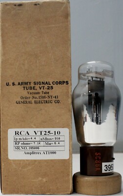VT25 10 RCA NOS NIB Radiotron Leaf getter made in U.S.A Amplitrex tested