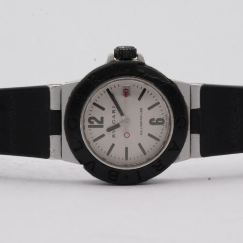 Bulgari Aluminium Cuarzo Mujer Reloj 29MM AL29TA Vintage Raro Con Caucho Banda 5 - Imagen 8 de 11