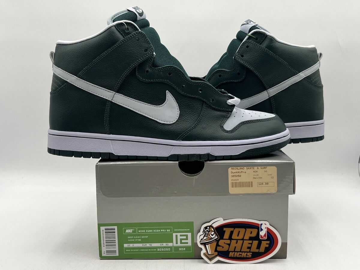 New Nike Dunk High Pro SB Green White Leather 2000 Size 12 New Nike Dunk High Pro SB Green White Leather 2000 Size 12