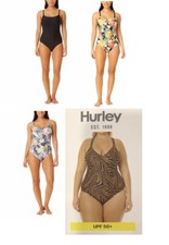 Hurley Ladies' One-Piece UPF 50 4-Way Stretch Swimsuit, Select Color/Size, NEW