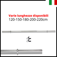 Bilanciere 28mm varie misure 120 150 180 200 220 cm per dischi palestra 10 12 kg