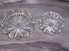 Pair of Vintage Pressed Glass Ashtrays 5.5 in. & 4.5 in.