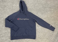 Champion Hoodie Women XL Hooded Sweater Sweatshirt Pullover Spell Out Ladies N28